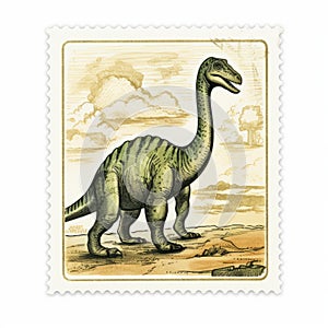 Brontosaurus Print Stamp - Full Body White Background