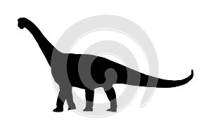 Brontosaurus vector silhouette isolated. Dinosaurs symbol. Dino sign.