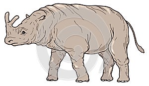 brontotherium dinosaur ancient vector illustration transparent background