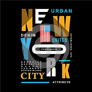 The bronx Manhattan queens new york city urban district graphic typography design t shirt vector art