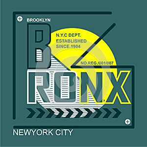 Bronx/New york city/brooklyn Typography Design for t-shirt