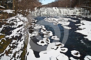 Bronx River in Snow, New York City