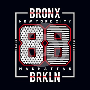Bronx staten island typography tee