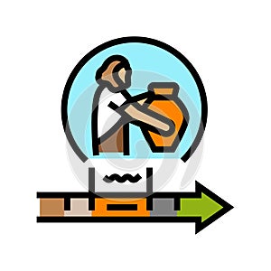 bronze age human evolution color icon vector illustration