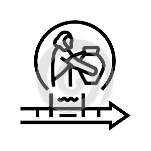 bronze age human evolution line icon vector illustration
