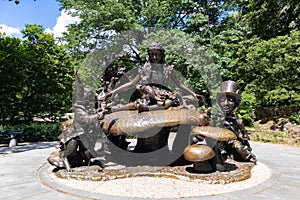 Bronze Alice in Wonderland Sculpture in Central Park of New York City
