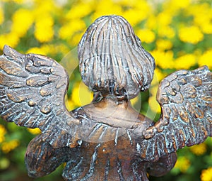 Bronze angel statue