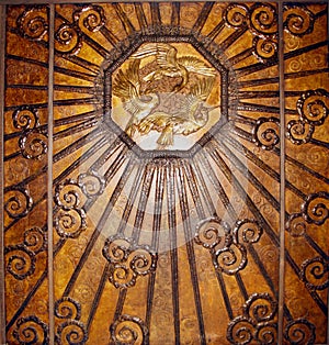 Bronze art deco wall