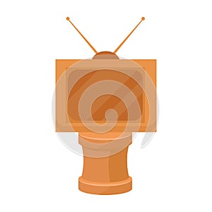 Bronze award in Famer of the TV with aerial.Trophy for best film.Movie awards single icon in cartoon style vector symbol
