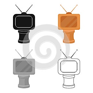 Bronze award in Famer of the TV with aerial.Trophy for best film.Movie awards single icon in cartoon style vector symbol photo