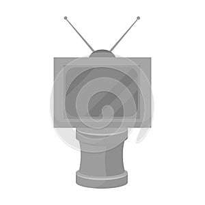 Bronze award in Famer of the TV with aerial.Trophy for best film.Movie awards single icon in monochrome style vector