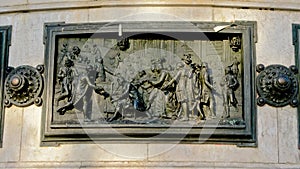 Bronze bas relief, detail of Monument to the republic, Paris France