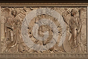 Bronze bas-relief with figures