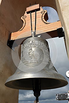 Bronze bell of the Convent of Santiago in Calera de Leon, Badajoz province, Spain photo