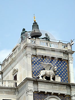 Bronze Bell Ringers, St Mark`s Basilica Clock Tower, Venice, Italy photo