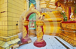 The bronze bell in Sule Paya, Yangon, Myanmar