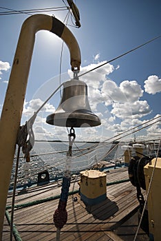 Bronze bell on a tall ship