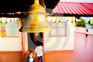 Bronze bells in Indian temple. Hindu temple bell. Brass made bell for Worshiping God. hanging bells. Lansdowne Hills photo