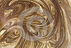 Bronze, blue and gold marble pattern. Golden marble liquid abstract background. Wave, paint.