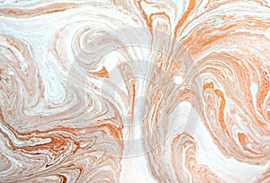 Bronze, blue and gold marbling pattern. Golden marble liquid texture.