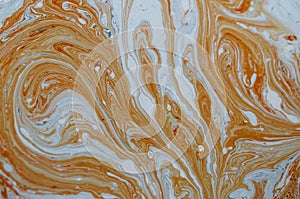 Bronze, blue and gold marbling pattern. Golden marble liquid texture. Stone, agate.