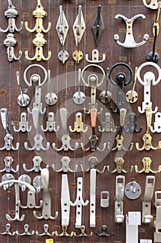 Bronze and brass door knobs