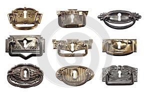 Bronze and brass door knobs