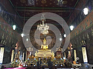 Bronze Buddha Statue in Temple of , Thailand photo