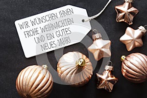 Bronze Christmas Tree Balls, Gutes Neues Means Happy New Year