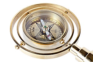 Bronze compass with a handle