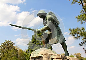 Bronze and Concrete Statue of an American Infantry Solider