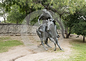 Bronze Cowboy on Horse Sculpture, Pioneer Plaza, Dallas