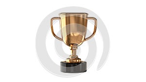 Bronze cup on white background