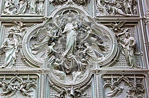 Bronze door of the Milan Cathedral, Italy