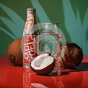 Bronze Drawing Of Classic Coconut Water Bottle