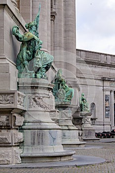 Bronze figures at the Triumphal Arch, Brussels, Belgium
