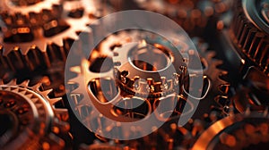 The Bronze Gear Mechanism. AI generated photo