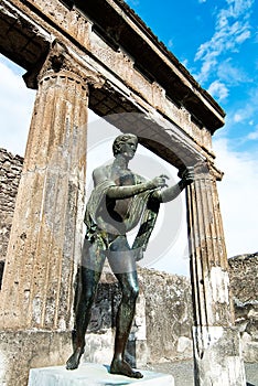 Bronze of the god Apollo at Pompeii