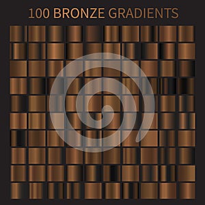Bronze gold gradients. Collection of brown gradient illustrations for backgrounds
