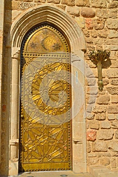 Bronze hammered the door in the ancient Jaffa