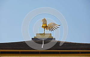 The bronze hoo (phoenix) ornament on the top of the Kinkaku-ji Gold Pavilion. Kyoto. Japan photo