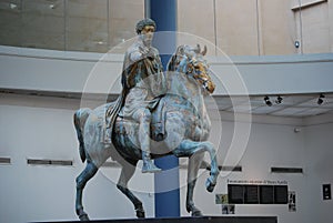 Bronze Horse Statue of the Roman Emperor Marcus Aurelius