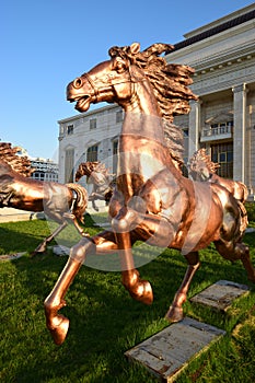 Bronze horse statue(s) in Astana