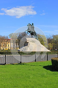 The Bronze Horseman equestrian statue in St Petersburg, Russia