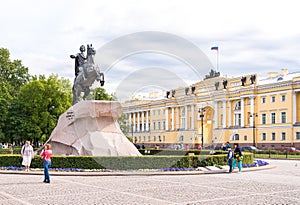 Bronze Horseman, monument to Emperor Peter I the Great on the Senate Square.