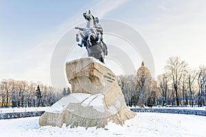 The Bronze Horseman is a monument to Peter the Great on the Senate Square in St. Petersburg. Its opening was held in 1782