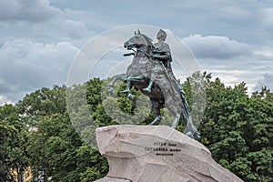 Bronze Horseman, a statue of Peter the Great in Saint Petersburg, Russia