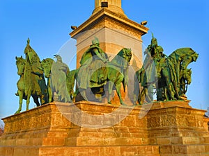 Bronze horsemen in Budapest,Hungary