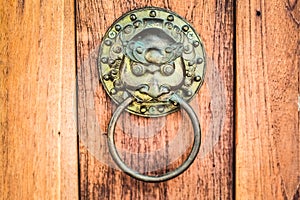 Bronze lion Head Chinese Antique Door Knocker