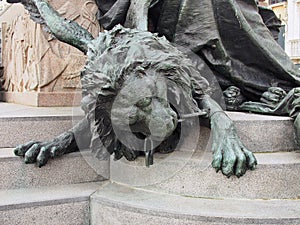 Bronze Lion, Saint Mark`s Square, Venice, Italy